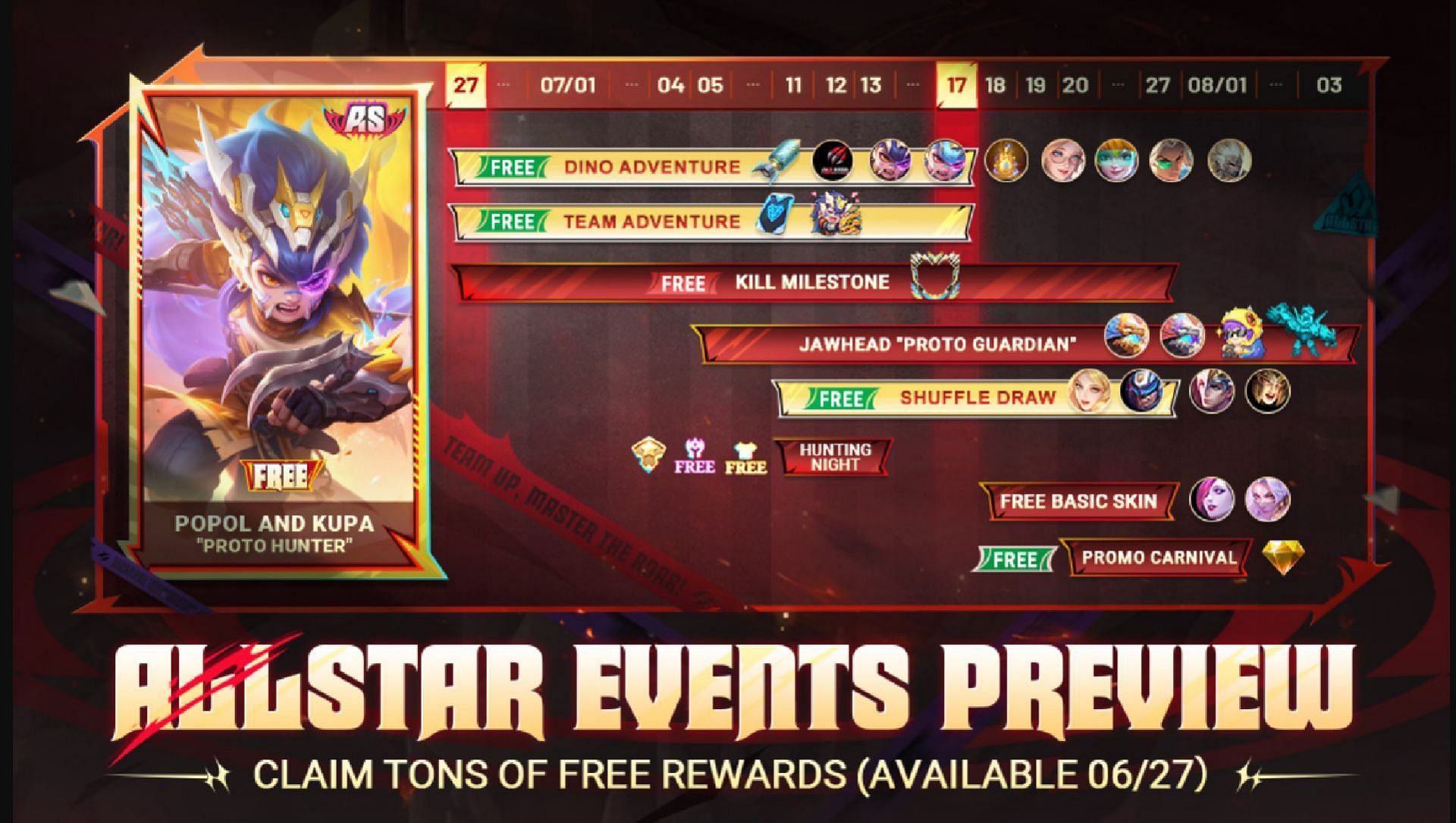 Moonton Games already announced the event calendar for the Mobile Legends Bang Bang ALLSTAR Event (Image via Moonton Games)